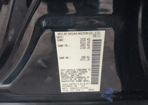 2014 Nissan Altima 2.5 from USA, damaged, VIN 1N4AL3AP5EC137147